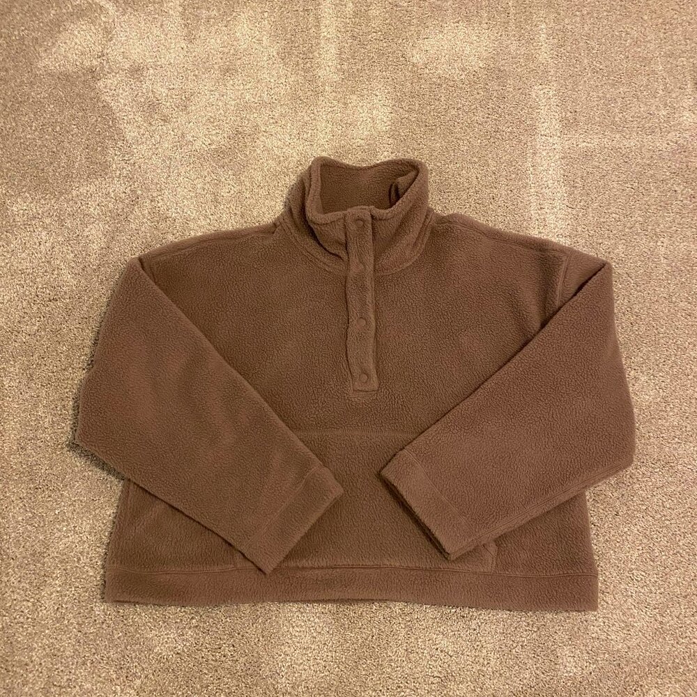 NWT Abercrombie Brown Fleece Pullover